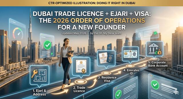 Cover image for the 2026 order of operations guide for new Dubai founders